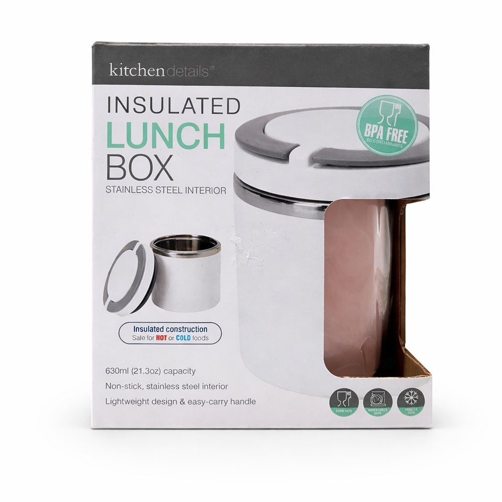 Kitchen Details Insulated Lunch Box Stainless Steel BPA Free NIB